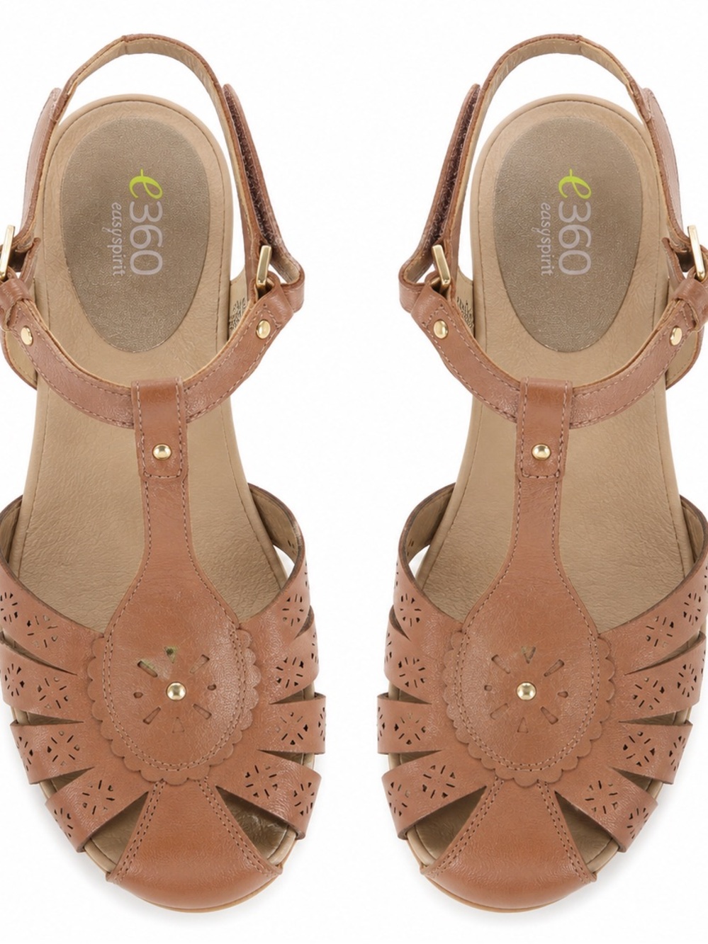 Easy Spirit e360 Delcine Fisherman Sandals Womens Tan/natural Comfort Shoes 6.5